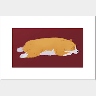 Sleeping Corgi Posters and Art